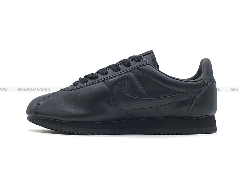 Nike cortez clearance black leather womens